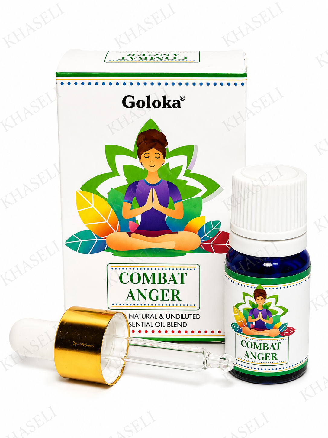 Aceite Esencial Goloka Combat Anger – Mezcla Aromática para Calma, Relajación y Equilibrio Emocional