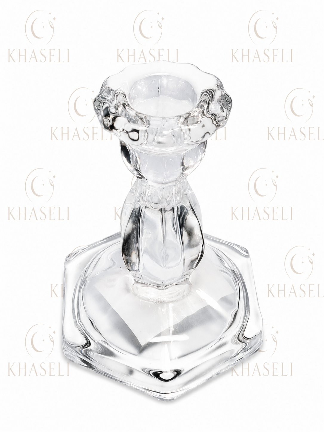 Candelabro de Cristal Transparente para Velas-Elegancia, Luz y Decoración Esotérica