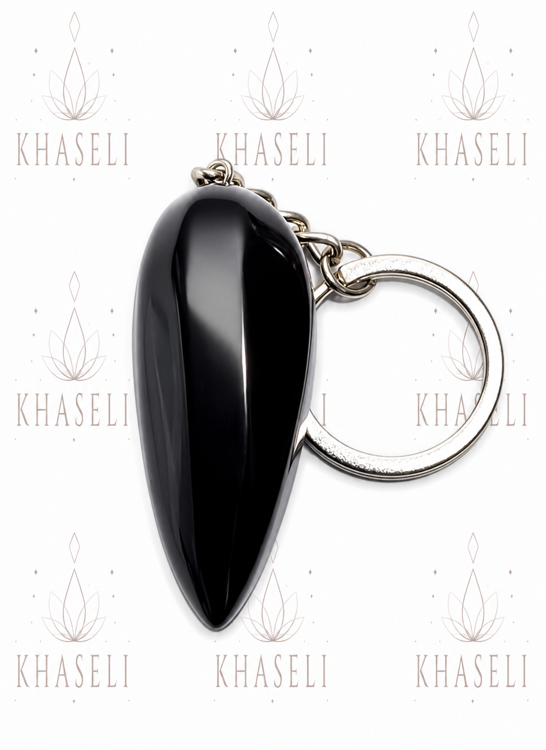 Llavero de Obsidiana Natural – Amuleto de Protección Energética ,Piedra de Limpieza y Escudo Espiritual