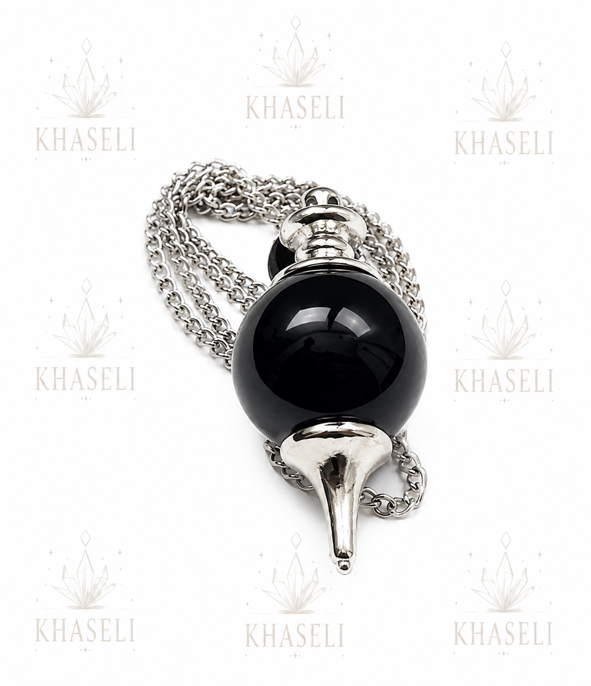Péndulo Esotérico de Obsidiana Natural - Radiestesia, Adivinación y Equilibrio Energético