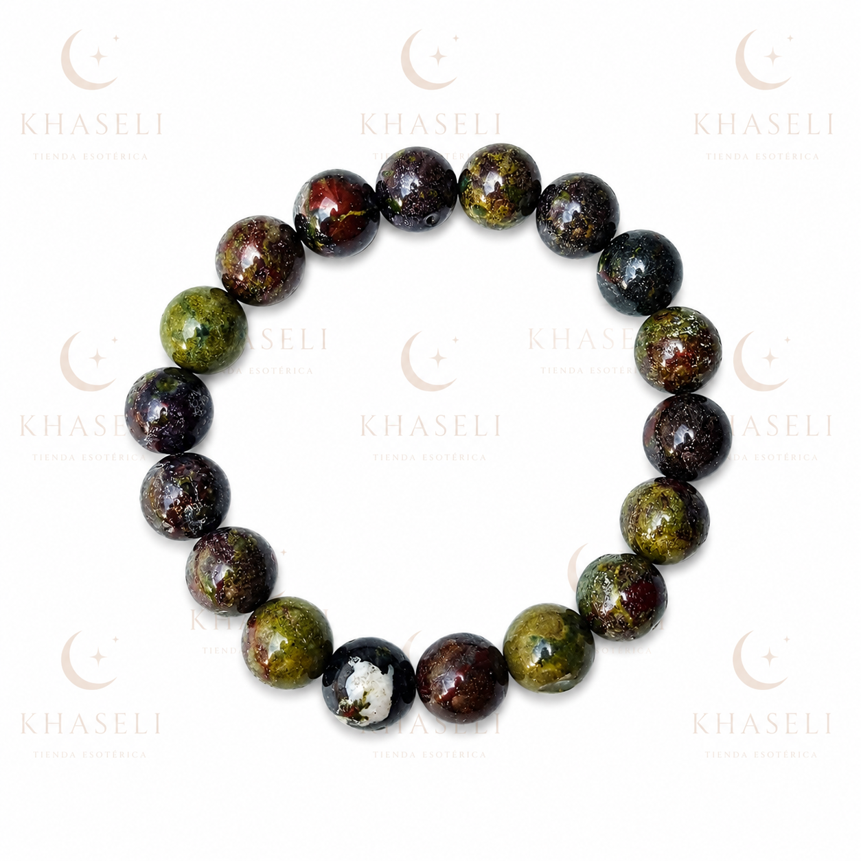 Pulsera de Jaspe Sangre de Dragón Natural – Fuerza, Protección y Vitalidad