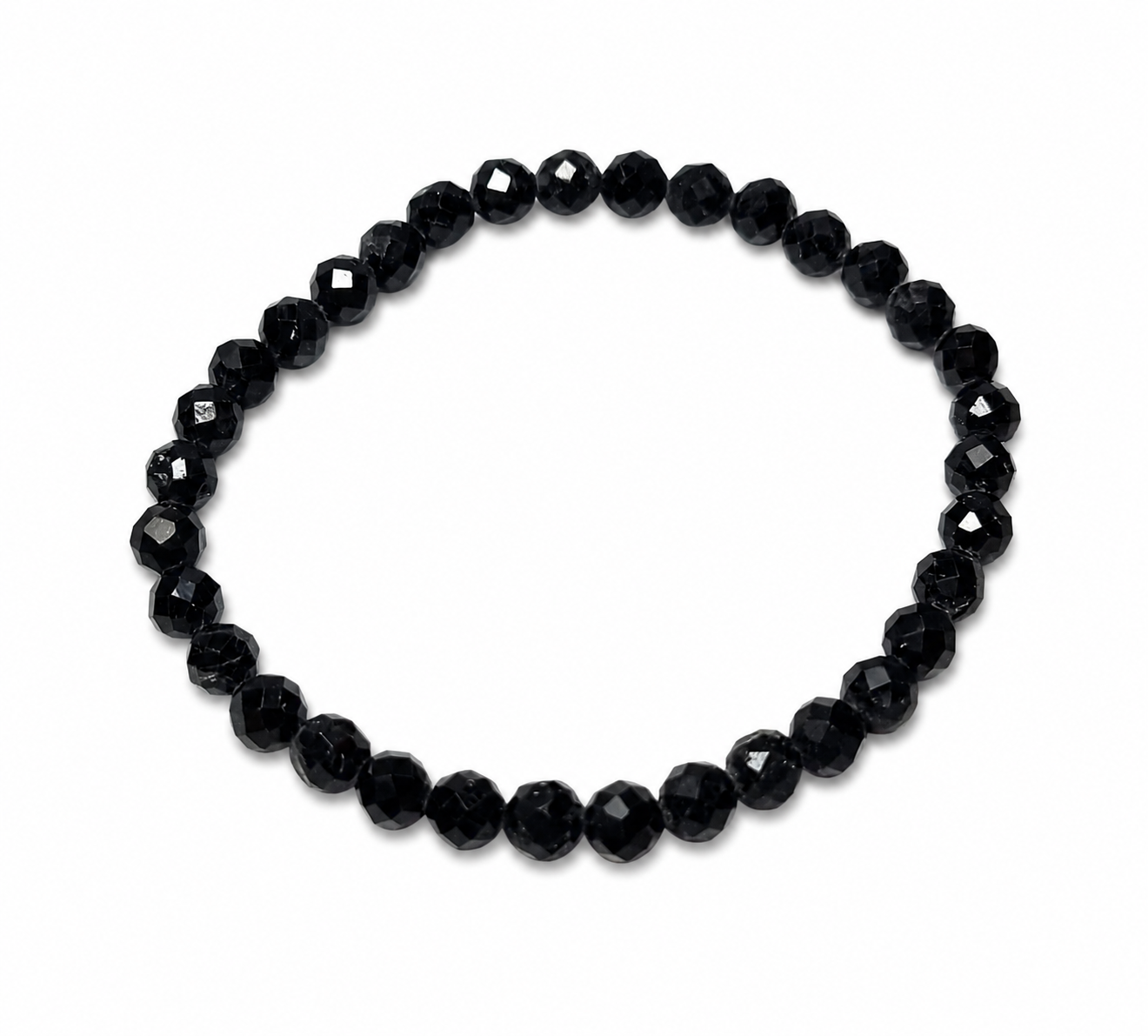 Pulsera de Turmalina Negra Facetada – Protección y Limpieza Energética