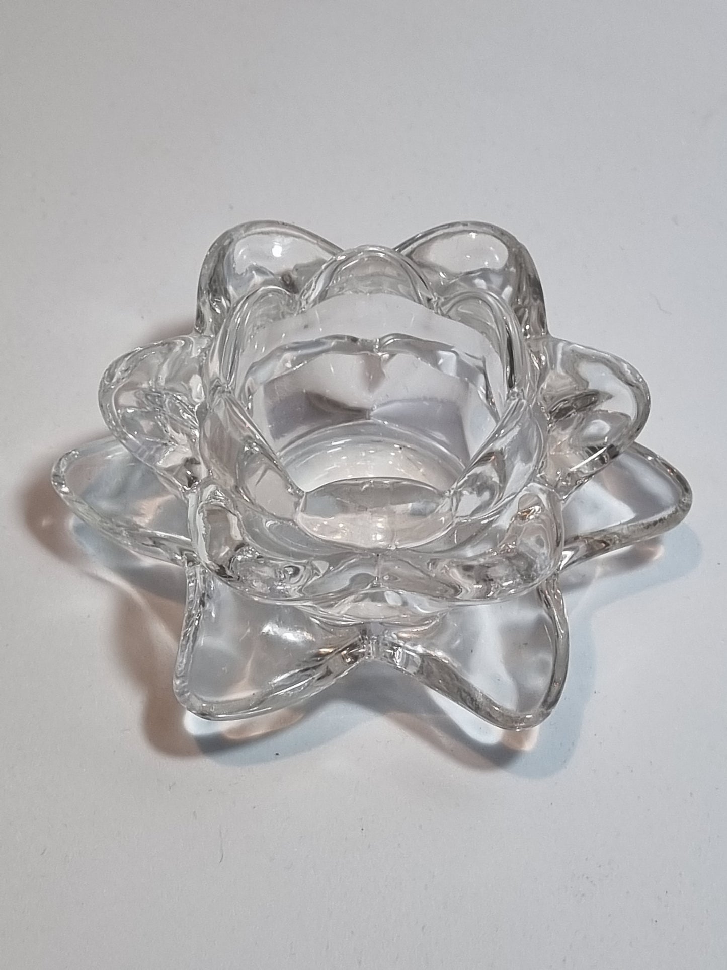 Portavelas de cristal de Flor de Loto