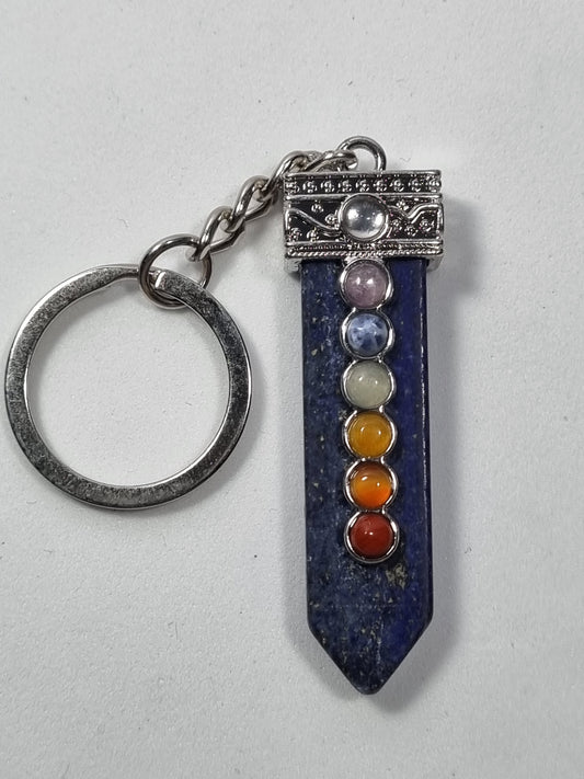 Llavero 7 Chakras acompañado de Lapislazuli