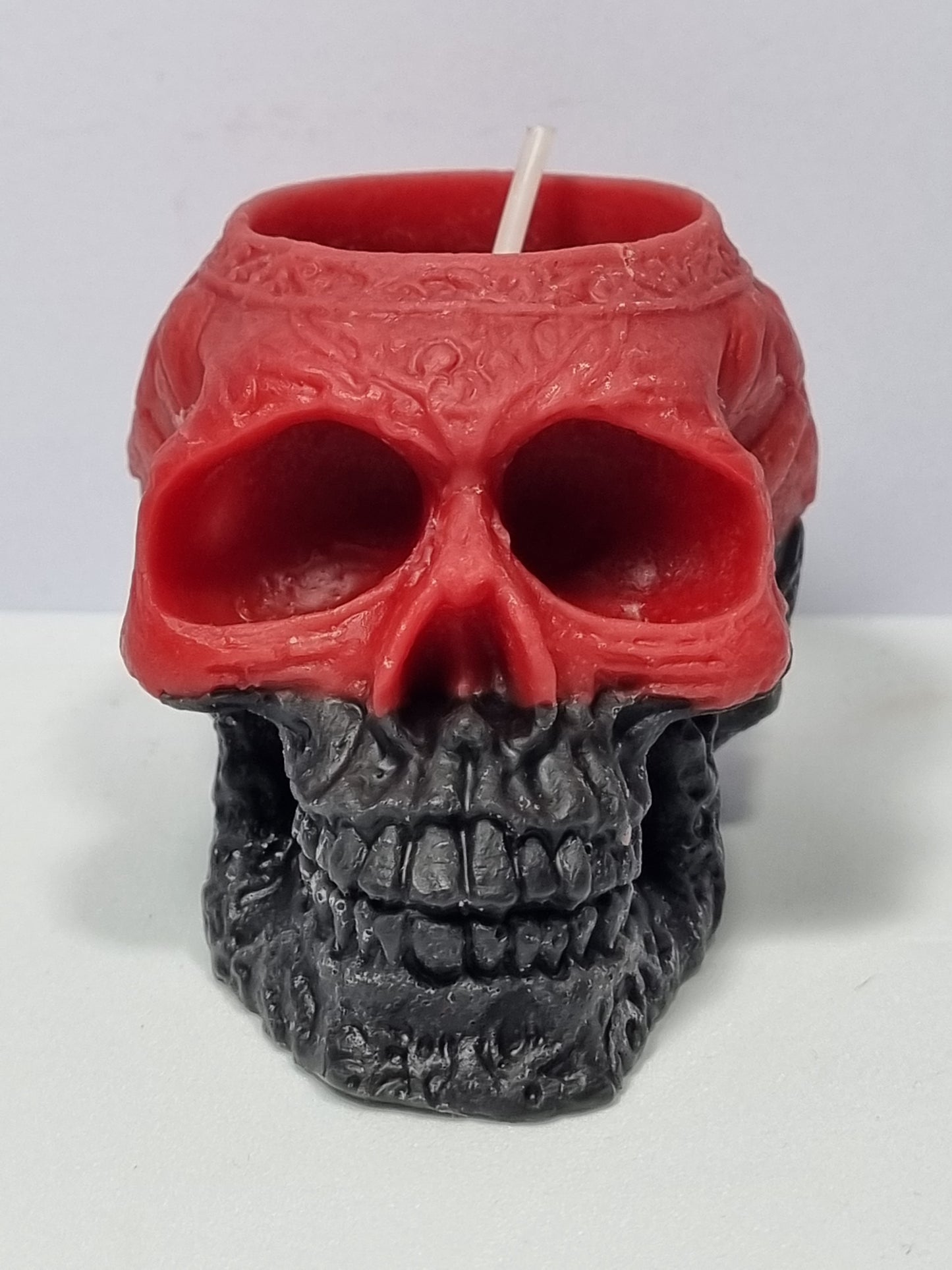 Vela Calavera Roja y Negra