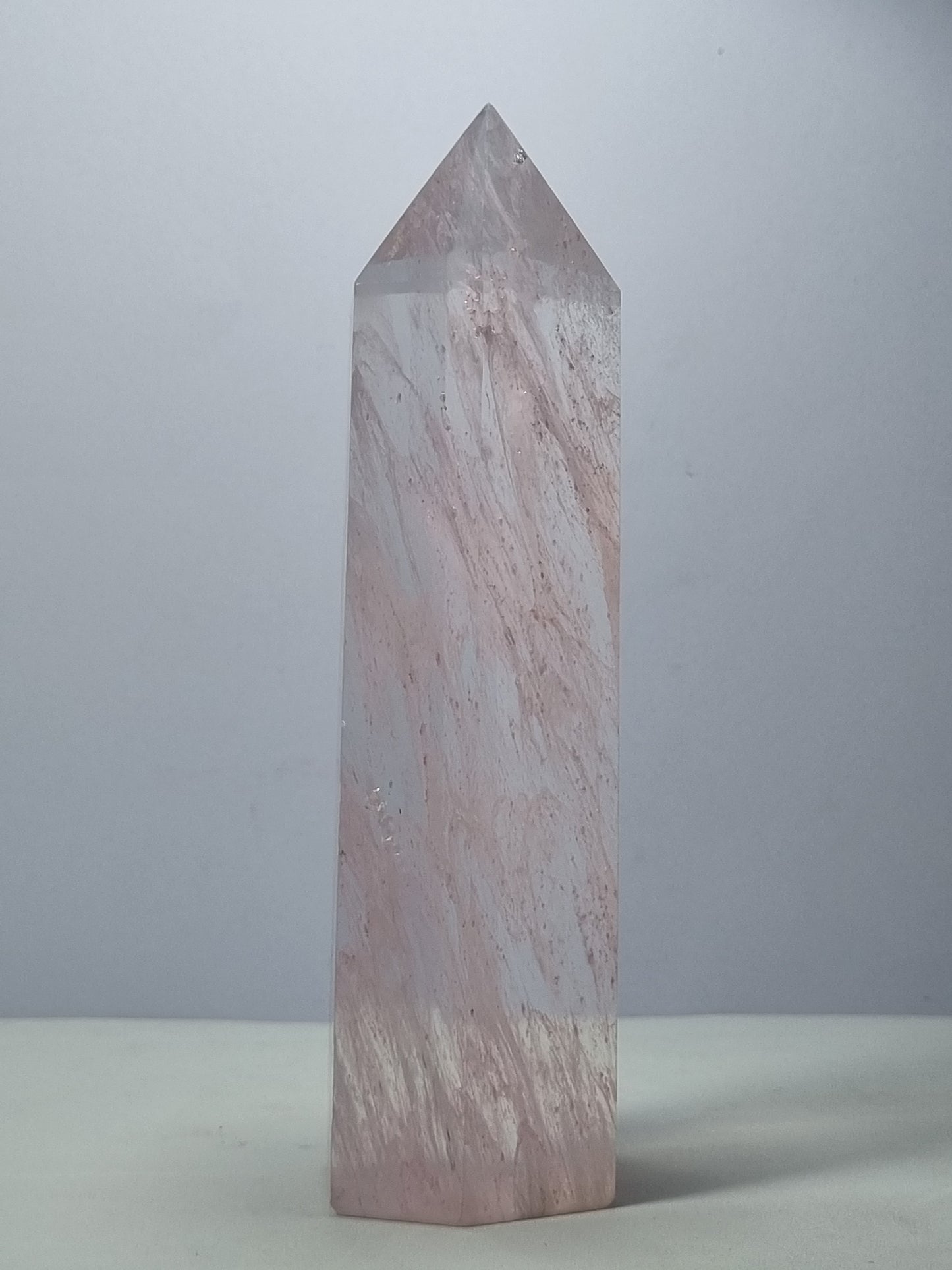 Obelisco Cuarzo Rosa 17 cm