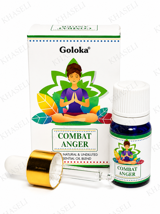 Aceite Esencial Goloka Combat Anger – Mezcla Aromática para Calma, Relajación y Equilibrio Emocional