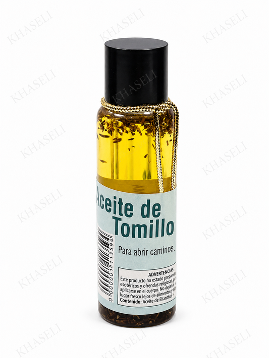 Aceite Esotérico de Tomillo para Ungir Velas-Ritual de Protección, Limpieza y Apertura de Caminos