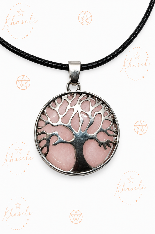 Colgante Árbol de la Vida Cuarzo Rosa
