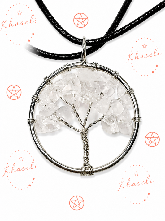 Colgante Árbol de la Vida con Cuarzo Cristal