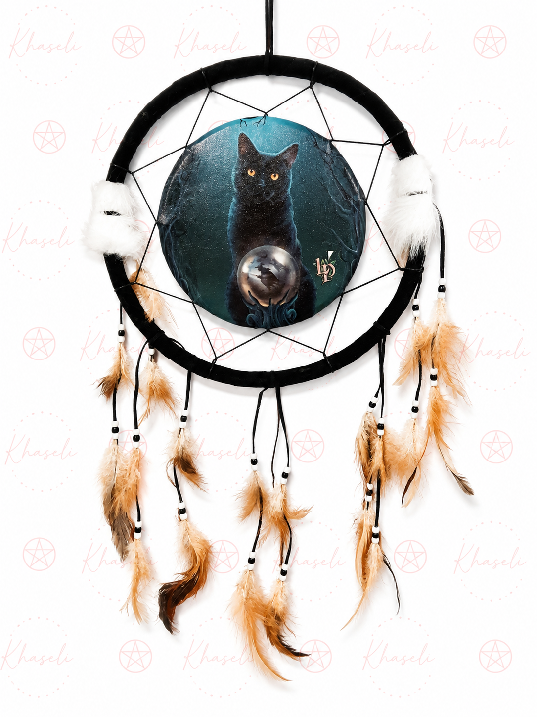 Atrapasueños Gato Negro 34cm