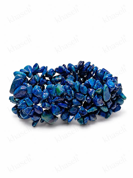 Brazalete de Lapislázuli Natural – Protección, Sabiduría y Equilibrio Espiritual