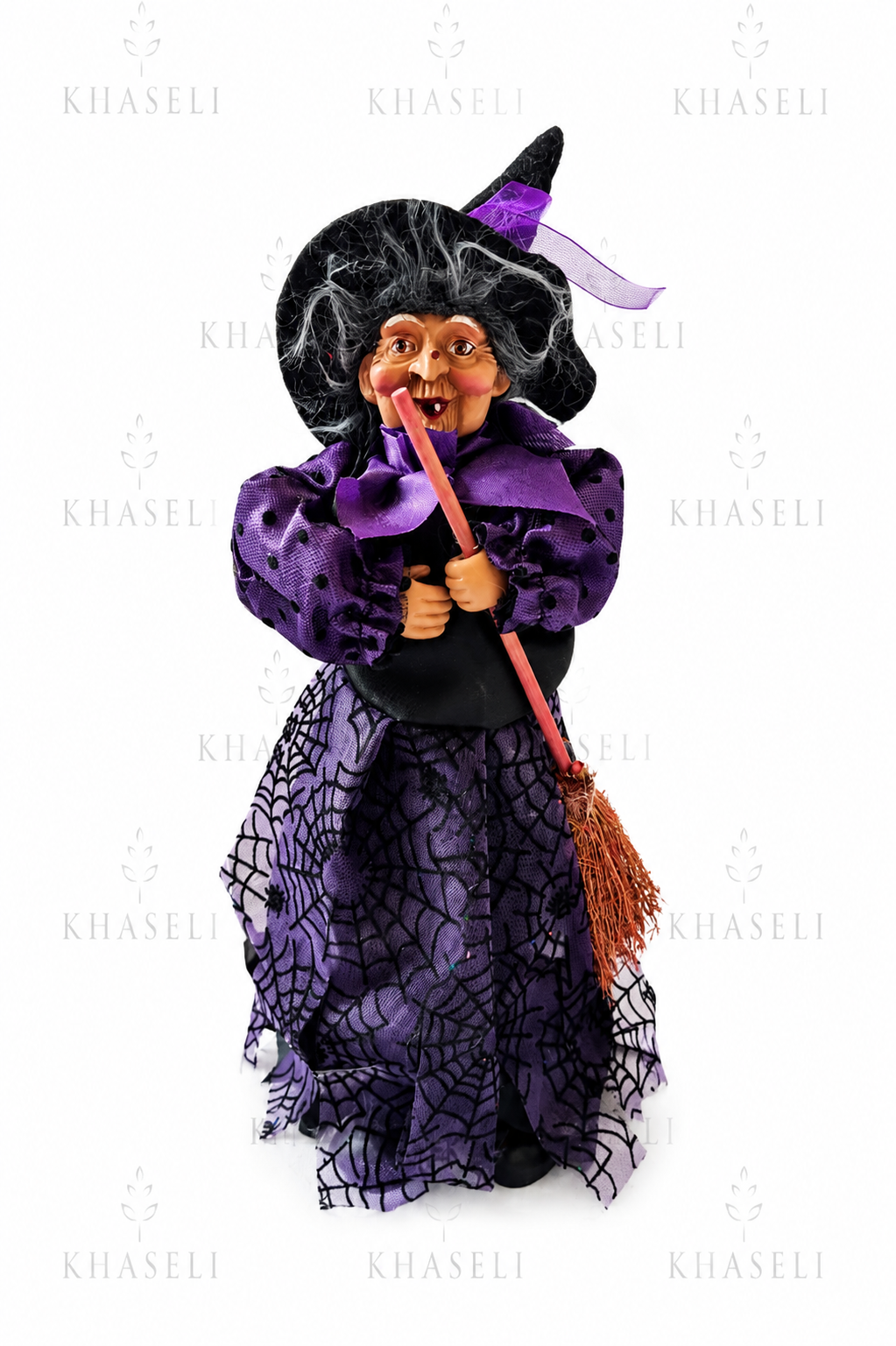 Bruja Esotérica Decorativa con Escoba – Figura de Bruja para Decoración