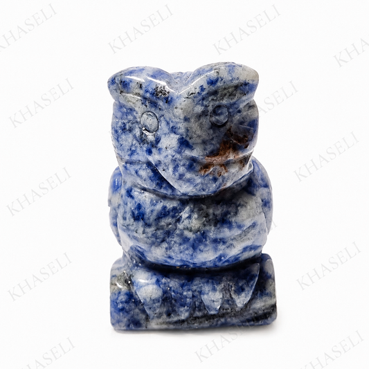 Búho de Sodalita - Figura Esotérica de Sabiduría, Intuición y Protección