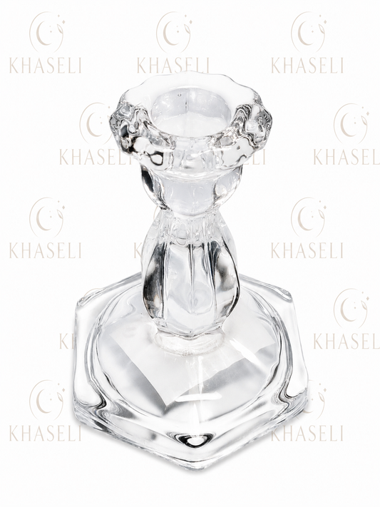 Candelabro de Cristal Transparente para Velas-Elegancia, Luz y Decoración Esotérica