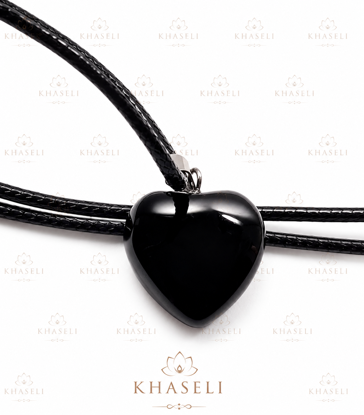 Colgante Corazón de Obsidiana Negra – Amuleto de Protección Energética, Escudo Espiritual y Equilibrio Emocional