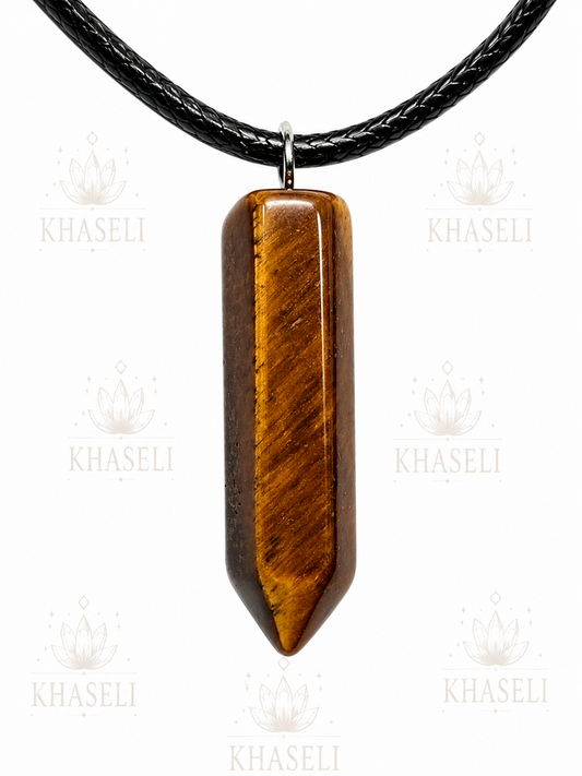 Colgante Punta de Ojo de Tigre Natural - Protección, Fuerza, Prosperidad y Confianza