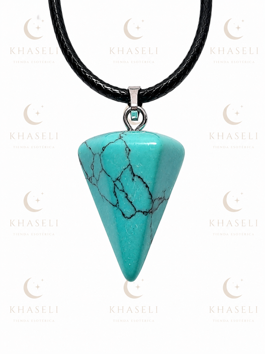 Colgante Punta de Turquesa – Collar de Piedra Natural para Protección, Equilibrio y Comunicación