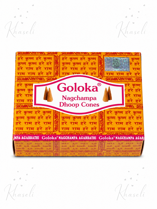 Conos de Incienso Goloka Nag Champa – Aroma Tradicional para Meditación y Armonía Espiritual