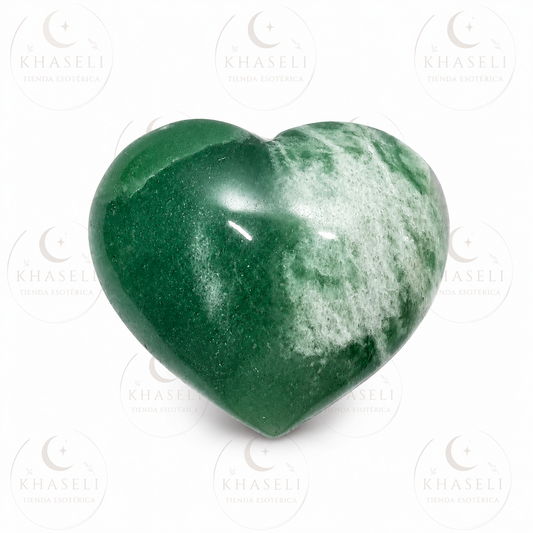 Corazón de Aventurina Verde Natural – Piedra del Éxito, Prosperidad y Equilibrio