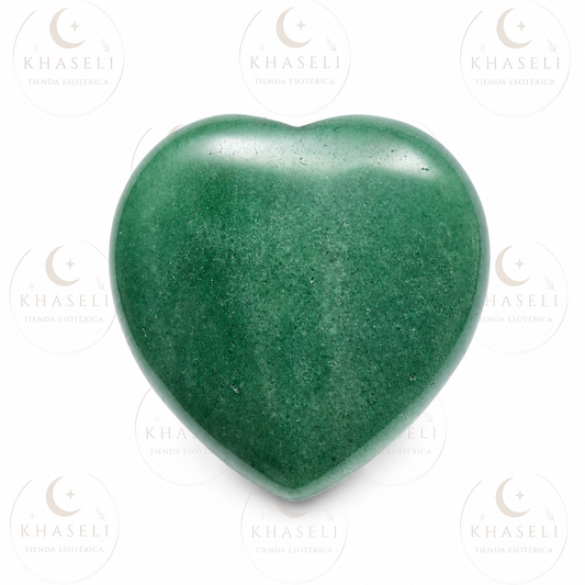 Corazón de Aventurina Verde Natural – Piedra del Éxito, Prosperidad y Equilibrio