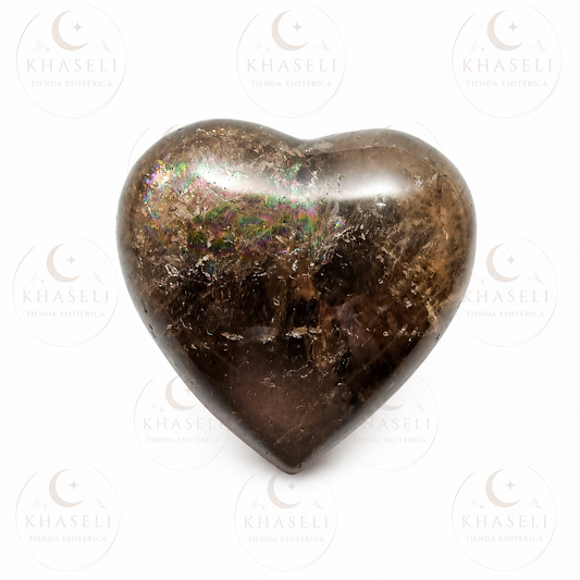 Corazón de Cuarzo Ahumado Natural – Piedra de Protección, Enraizamiento y Energía Positiva