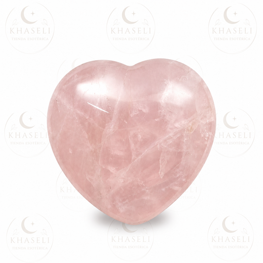 Corazón de Cuarzo Rosa Natural Pulido – Cristal del Amor, Sanación Emocional y Armonía