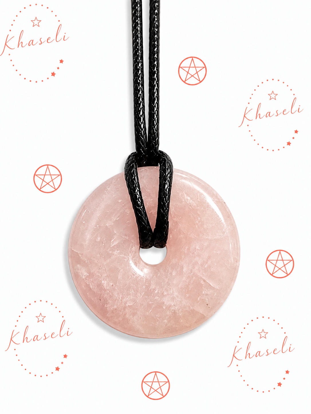 Colgante Donut de Cuarzo Rosa – Amor, Armonía y Bienestar