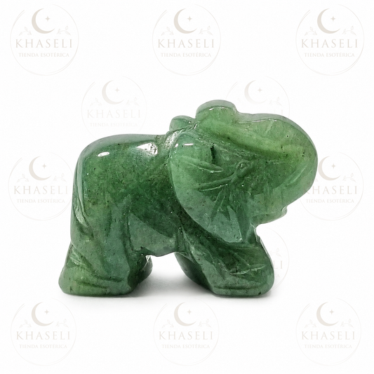 Elefante de Aventurina Verde – Suerte, Prosperidad y Bienestar