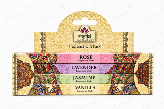 Pack de Inciensos Reiki Home – Rosa, Lavanda, Jazmín y Vainilla - Incienso Natural para Meditación y Armonía