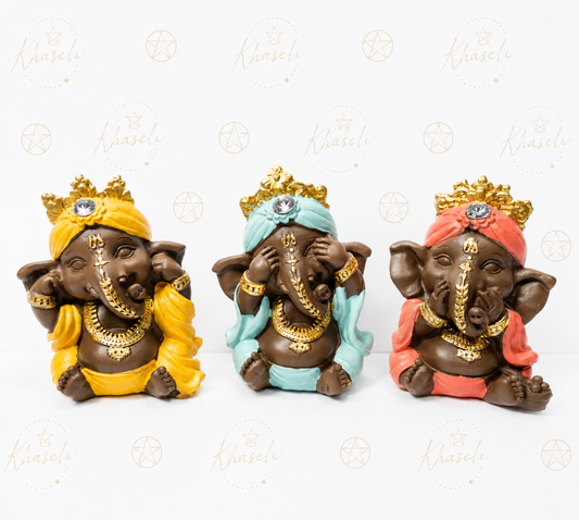Set de 3 Figuras Ganesha (no veo, no oigo, no hablo)