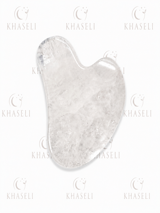 Piedra Gua Sha de Cuarzo Blanco - Masaje Facial, Belleza y Bienestar