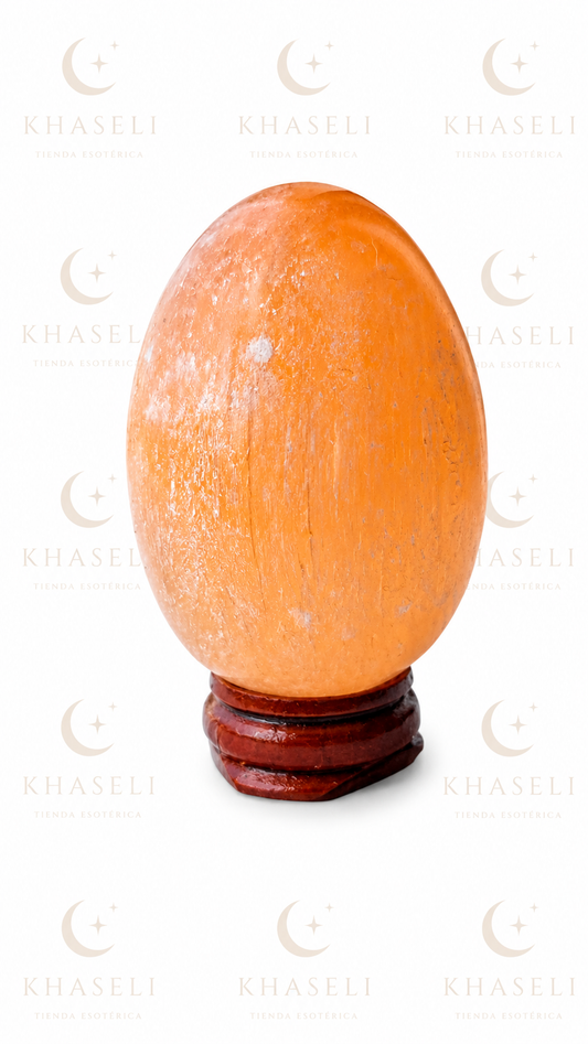 Huevo de Selenita Naranja Natural con Base – Piedra de Limpieza Energética, Creatividad y Energía Vital
