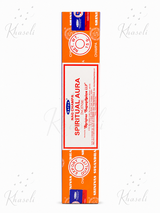 Incienso Nag Champa Spiritual Aura Satya - Limpieza Energética, Meditación y Armonización Espiritual