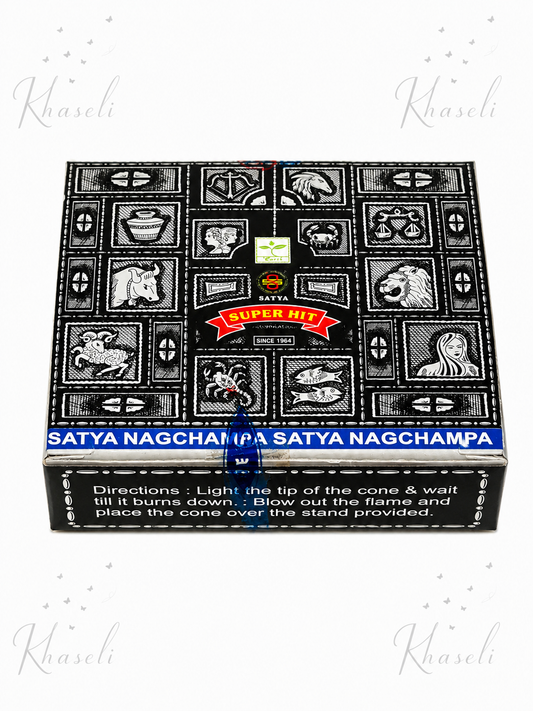 Conos Satya Super Hit Nag Champa – Incienso para Relajación, Meditación y Limpieza Energética