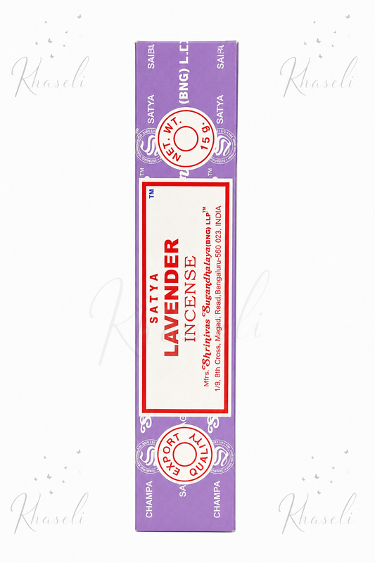 Incienso Satya Lavanda – Varillas de Incienso Natural para Relajación, Paz y Armonía - Incienso Aromático para Meditación y Limpieza Energética