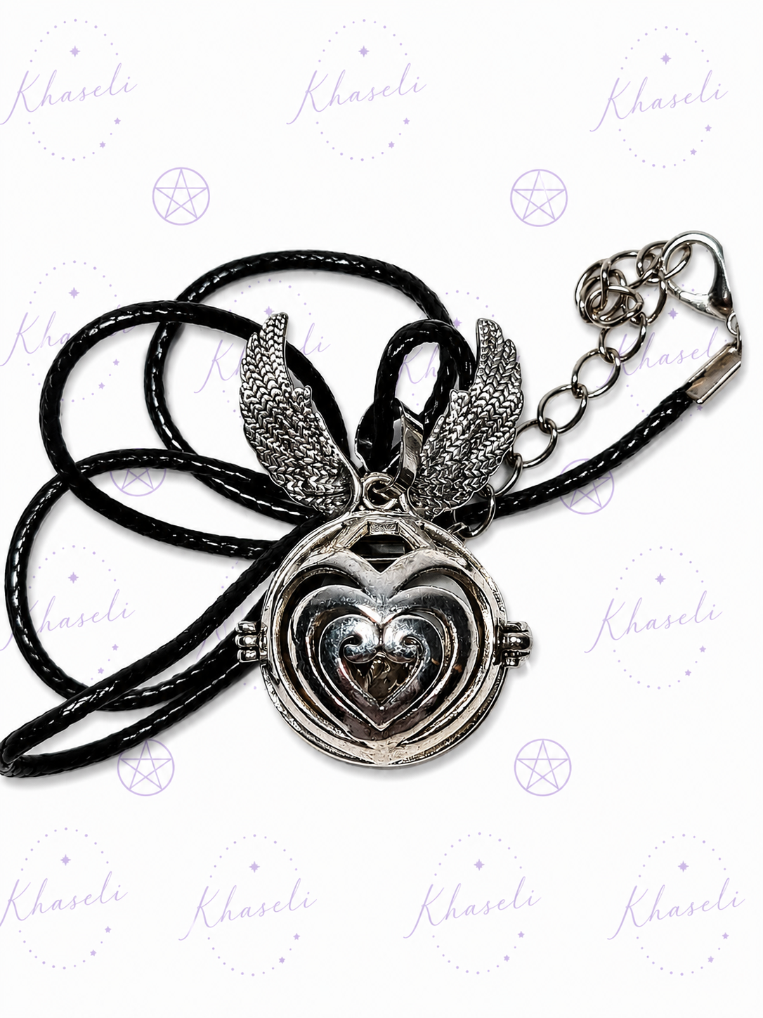 Llamador de Ángeles Corazón - Colgante de Protección Espiritual, Amor, Armonía y Conexión Angelical