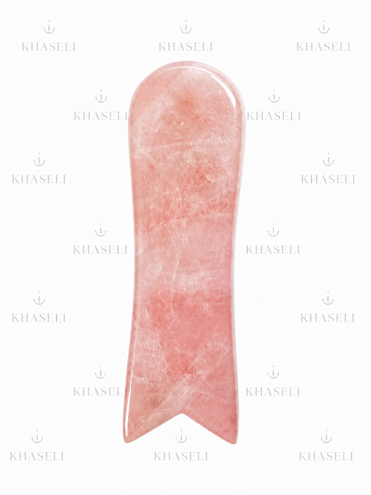Masajeador Facial de Cuarzo Rosa - Gua Sha Facial para Belleza, Relajación y Energía Positiva