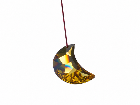 Colgante Feng Shui Luna de Cristal – Amuleto de Intuición, Protección, Armonía y Energía Positiva