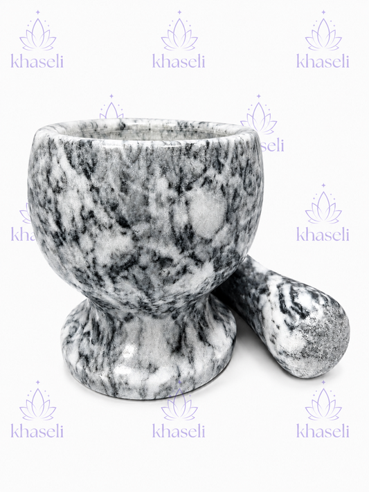 Mortero de Alabastro Natural para Rituales Esotéricos – Herramienta para Hierbas, Resinas, Inciensos y Magia