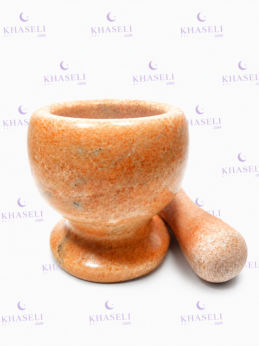Mortero de Alabastro Natural para Rituales Esotéricos – Herramienta para Hierbas, Resinas, Inciensos y Magia