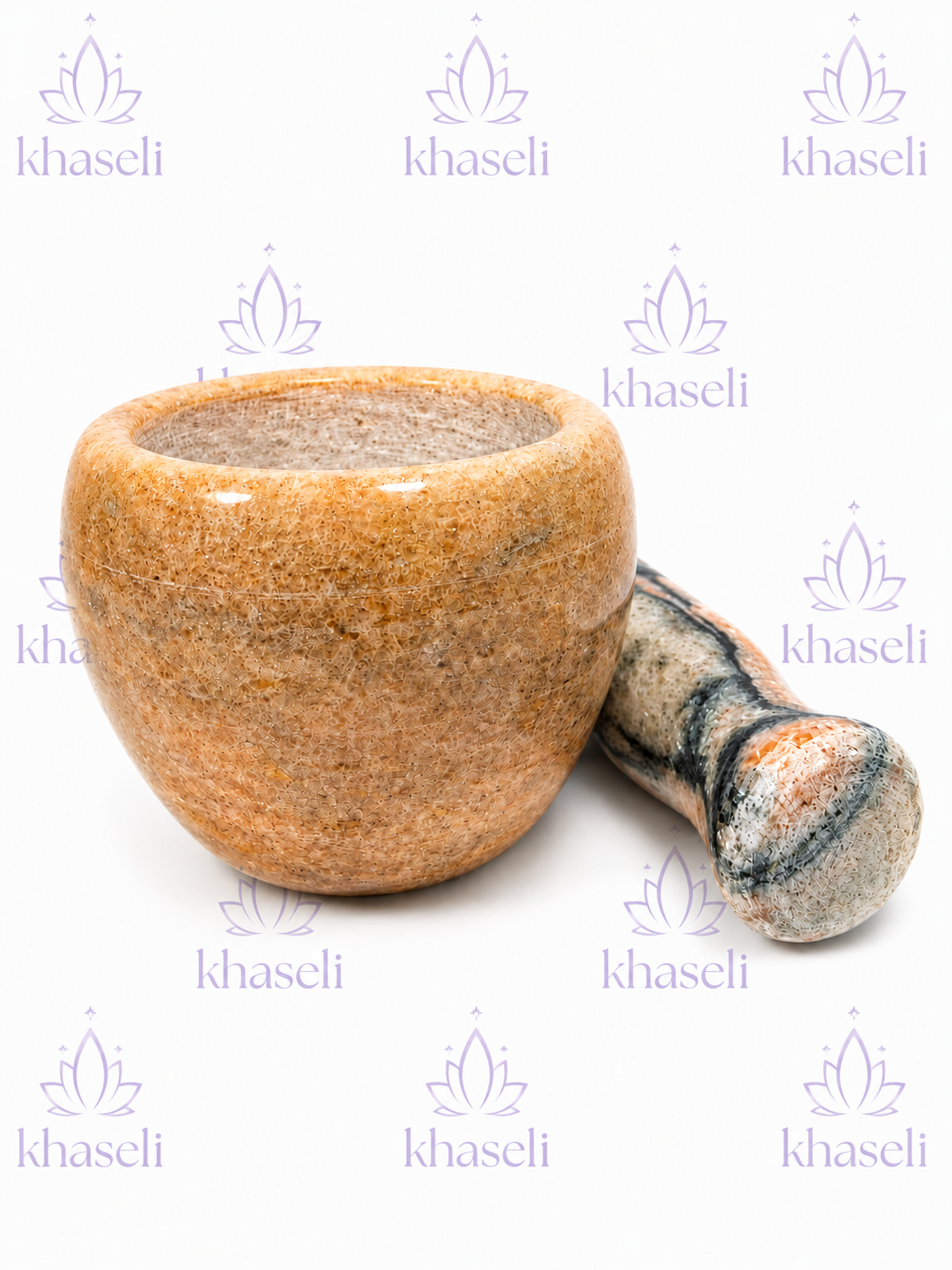 Mortero de Alabastro Natural para Rituales Esotéricos – Herramienta para Hierbas, Resinas, Inciensos y Magia