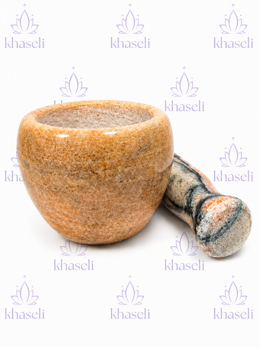 Mortero de Alabastro Natural para Rituales Esotéricos – Herramienta para Hierbas, Resinas, Inciensos y Magia