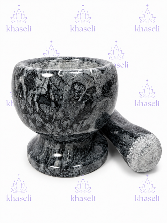 Mortero de Alabastro Natural para Rituales Esotéricos – Herramienta para Hierbas, Resinas, Inciensos y Magia