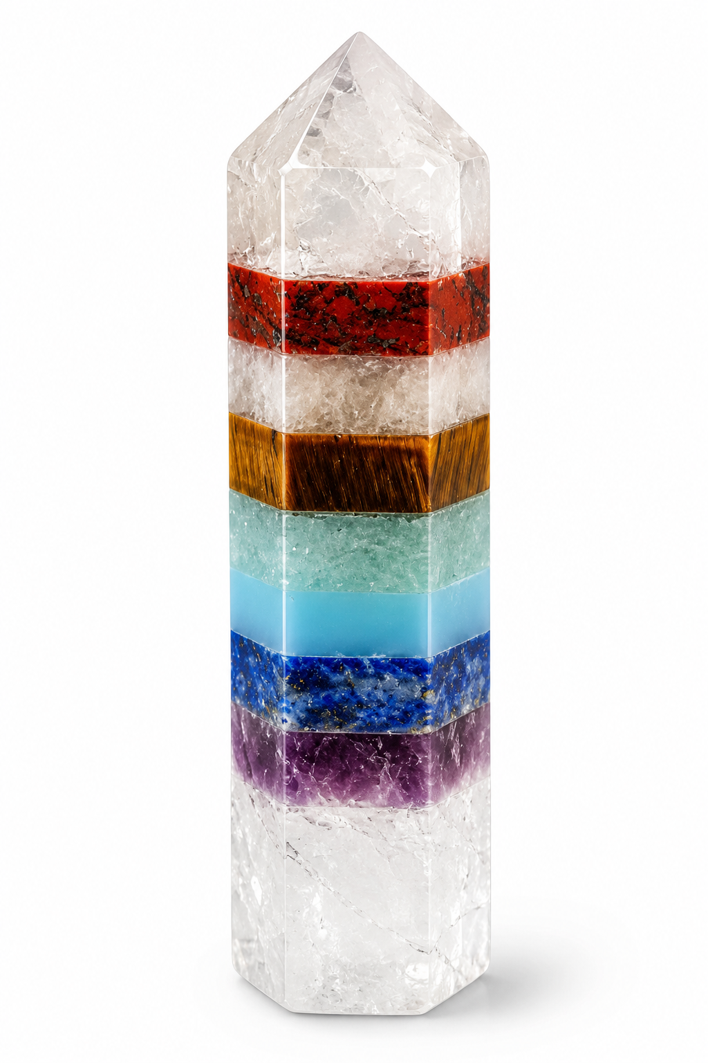 Obelisco 7 Chakras – Cristal Energético para Equilibrio, Armonización y Protección Espiritual