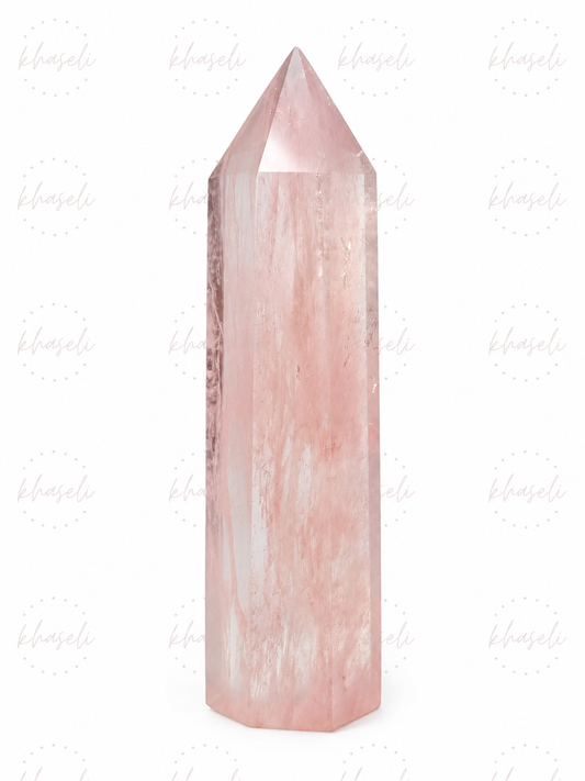 Obelisco Cuarzo Rosa 18 cm