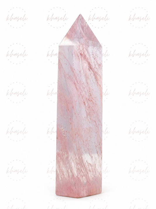 Obelisco Cuarzo Rosa 17 cm