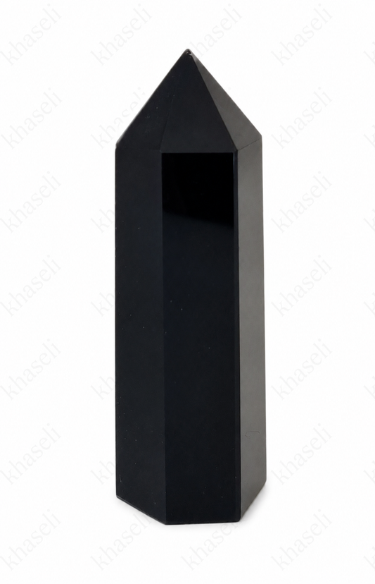Obelisco de Obsidiana Negra Natural – Torre de Protección, Limpieza Energética y Equilibrio