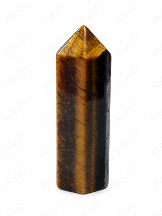 Obelisco de Ojo de Tigre Natural - Energético para Protección, Prosperidad y Equilibrio
