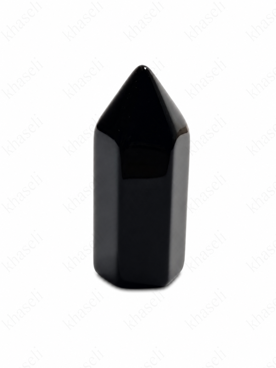 Obelisco pequeño de Obsidiana Negra Natural – Torre de Protección, Limpieza Energética y Equilibrio